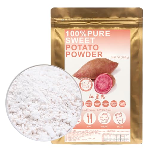 100% Natural Pure Sweet Potato Powder 100g/3.52oz 红薯粉 harina de batata almidón de batata para salsas, sopas y jugos Espesantes de almidón sin conservantes