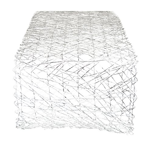 Dii Woven Paper Decorative Metallic Table Runner For Holidays, Parties, And Everyday Décor (14X72") Silver