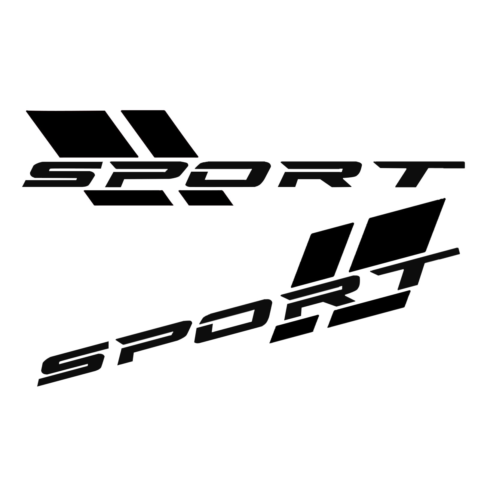 Pincuttee Sport Letter Decal for Car,Reflective Car Sticker and Decal,Car Body/Rear/Bumper/Door Decals,16inch Vechiles Sticker,Automotive Exterior Sticker(2PC,Black