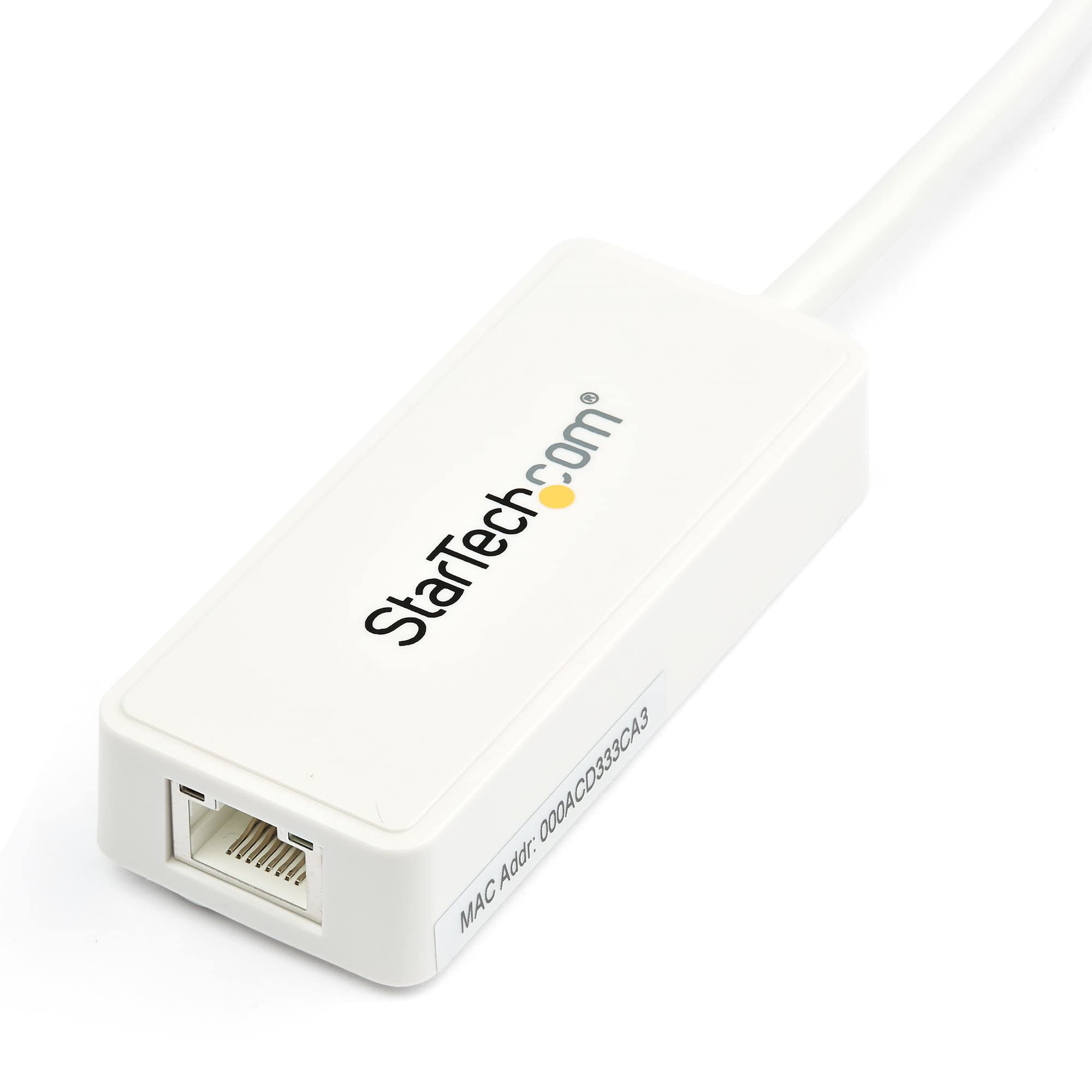 StarTech Adaptateur USB 3.0 vers Gigabit, RJ45, Blanc (USB31000SPTW) | Carte réseau externe, 1 port, USB Passthrough, Auto MDIX, VLAN