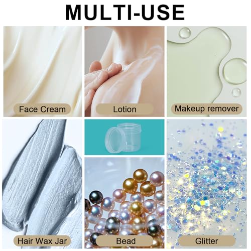 UMETASS TSA Approved Wide Mouth Travel Size Containers, PP Clear Leak Proof Travel Plastic Jars with Lids for Creams Lotion Cosmetic, Jewelry Beads, Sample, Small Items Storage (1.7 oz, 4 Pcs) - Thumbnail 7