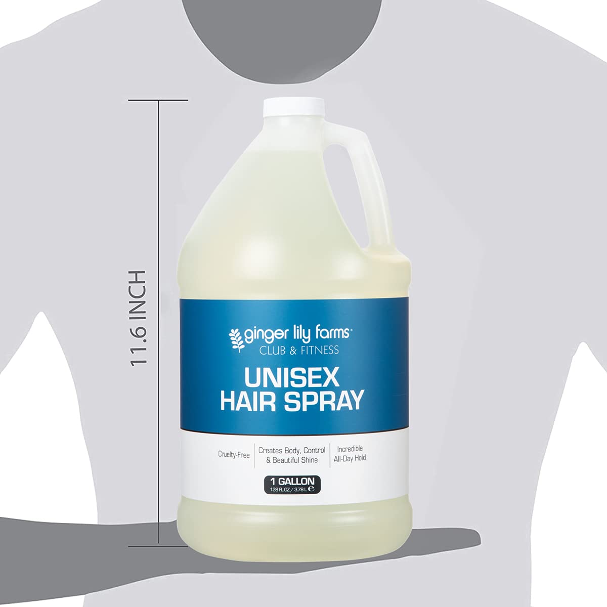 Ginger Lily Farms Club & Fitness Unisex Hair Spray, 100% Vegan and Cruelty-Free, 1 Gallon
