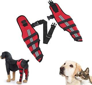 Dog Knee Brace Dog Double Rear Leg Brace with Metal Hinged Flexible Support and Reflective Seat Belts,Dog Acl Brace Hind L...