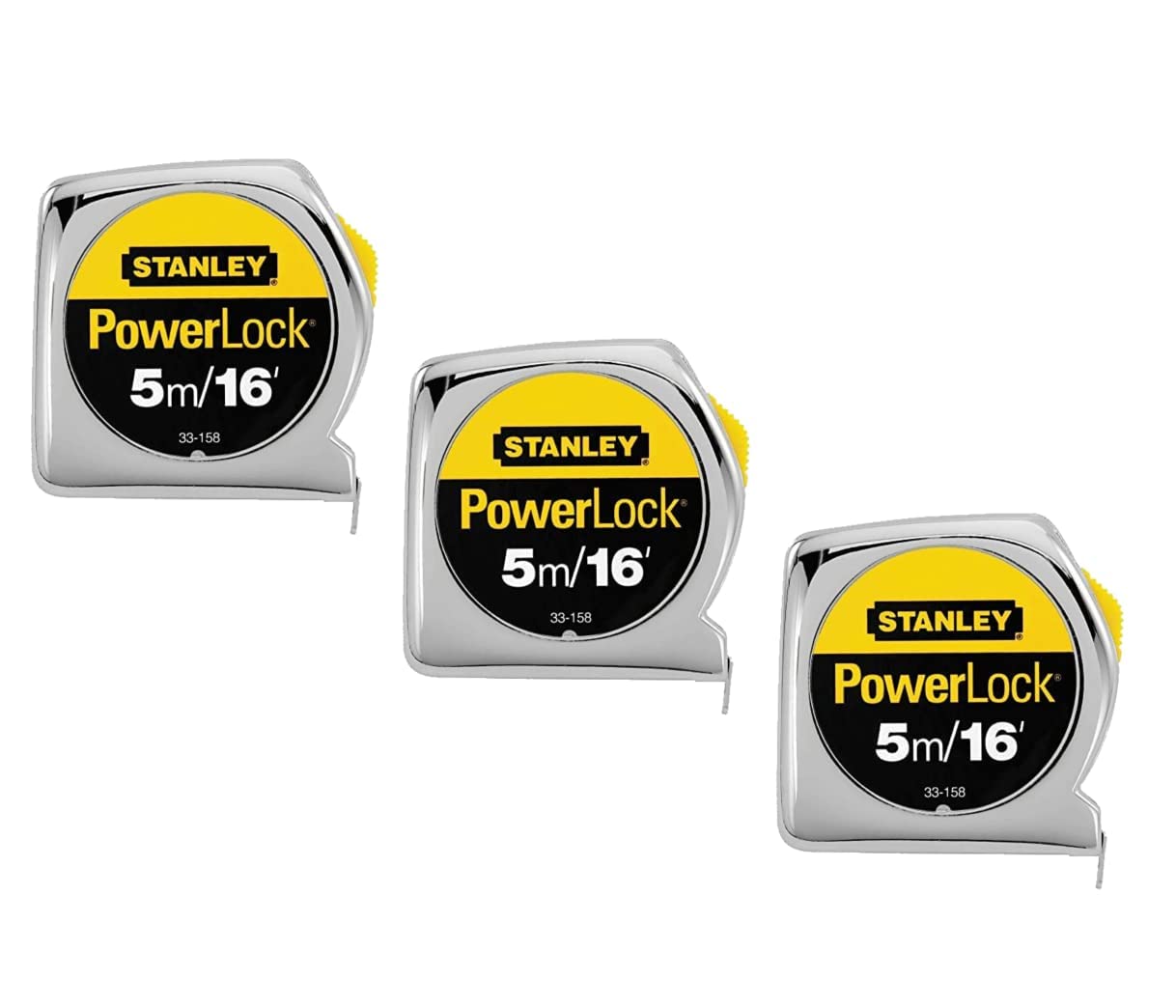 Stanley 33-158 Measuring Tape, 16 Ft L Blade, 3/4 Inch, 3 Pack