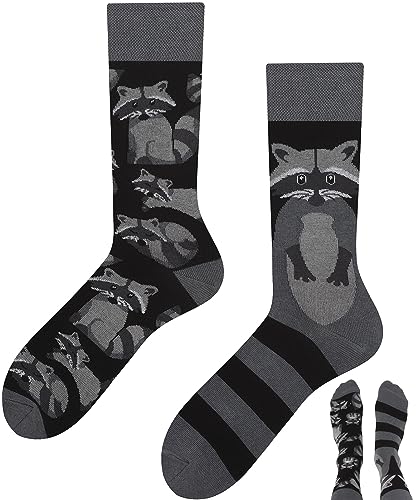 TODO Lustige Socken Waschbär Herren und Damen, Coole Waschbärsocken, Motiv waschbär socken Raccoon Socks 39-42
