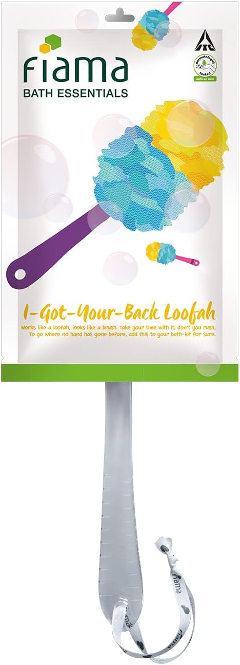 Fiama Bath Essential I-Got-Your-Back Body Loofah, Dermatologist Tested, Safe on Skin, Pack of 1, For Smooth, Exfoliated and Energized Skin