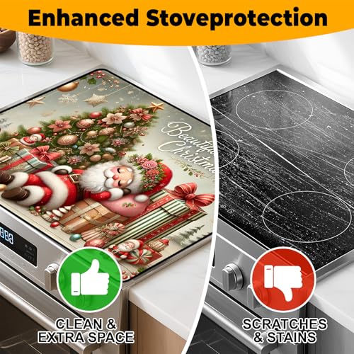 Image of Christmas Stove Top Cover Snowman Stove Top Cover for Home Decoration Kitchen Pad Non-Stick Washable Cooktop Covers Countertop Protector Keep Stove Clean 28 inchx20 inch (Man)
