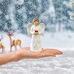 Guardian Angel Statue, Healing Angel Figurines for Women, Resin Angel Statue Holding a Heart for Thanksgiving Christmas Home Decor Ornament Memorial Gifts - Image 2