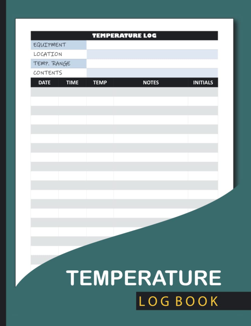 Temperature Log Book: Simple Daily Fridge Temp Journal Record | 120 Pages