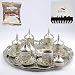 SALE (SET of 6) Ottoman Turkish Greek Arabic Coffee Espresso Serving Cup Saucer Set SILVER