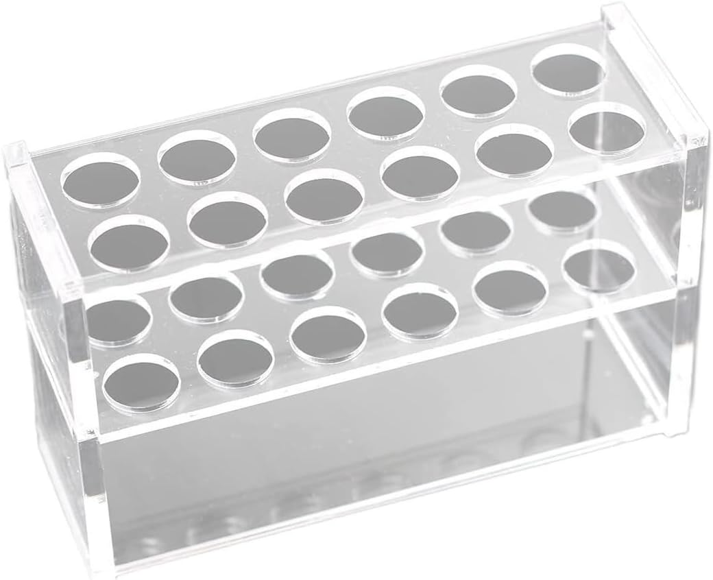 Tube Rack Acrylic Test Tube Holder Rack 12 Sockets for 25ml Centrifuge Tubes Clear Lab Racks Science
