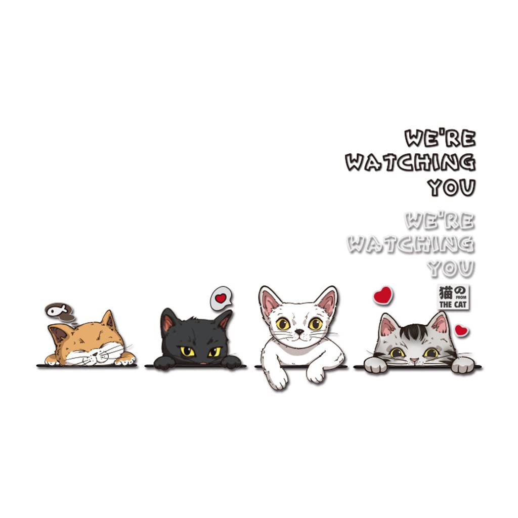 Amazon.co.jp: UNIQOCK 車用デカールウィンドウステッカー かわいい猫 