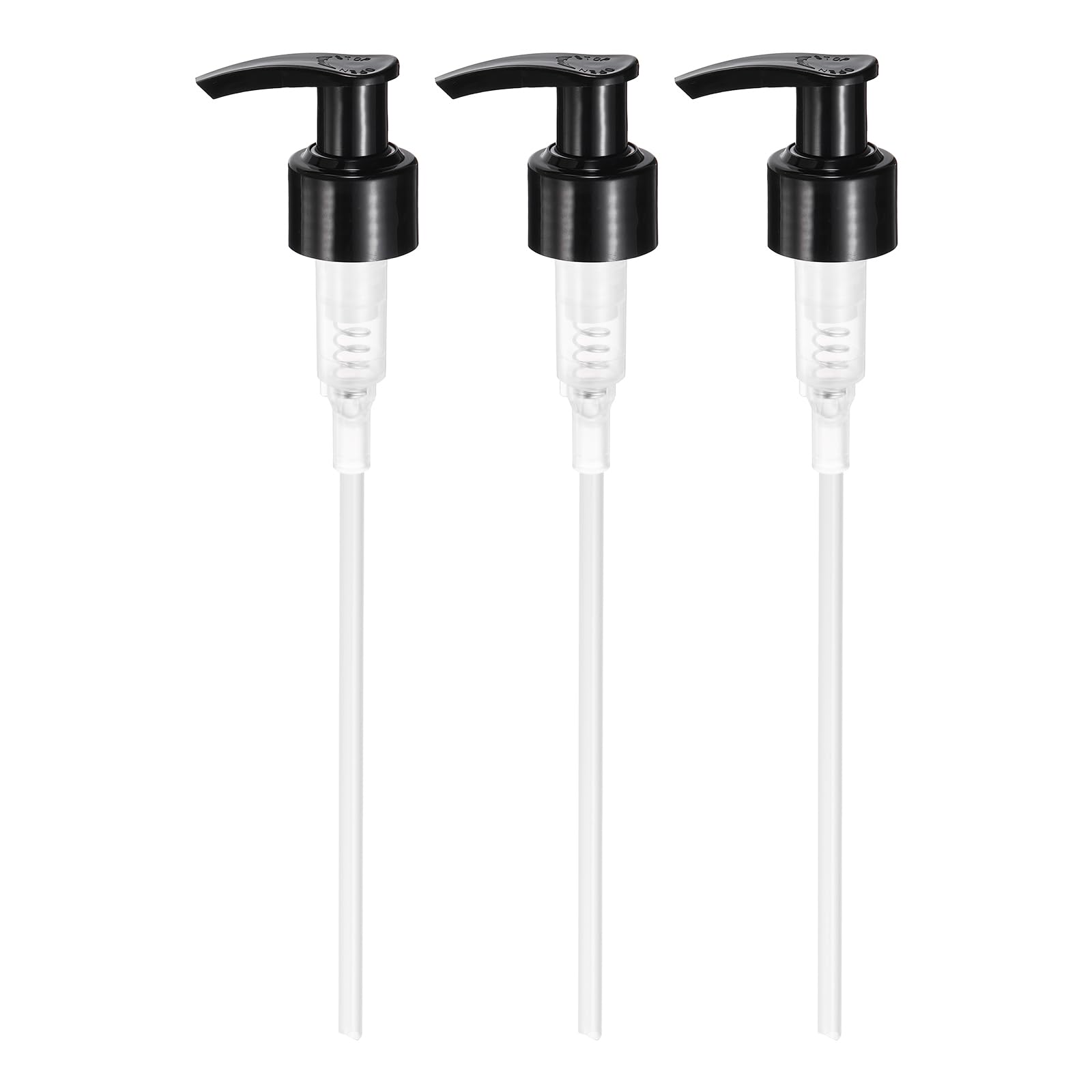 sourcing map 3 Pcs Soap Dispenser Pump Heads for 24/410 Thread Size, Black