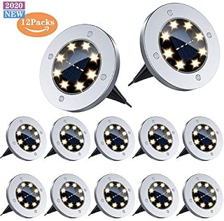 Solar Ground Lights - 8 LED Solar Garden Lights Outdoor Waterproof Sidewalk Disk