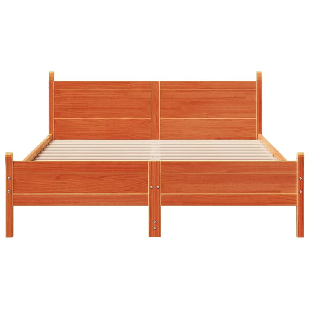 vidaXL Letto Senza Materasso Marrone Cera 160x200 cm in Legno di Pino, Telaio Letto, Letto, giroletto, mobili per Camera da Letto, Base Letto