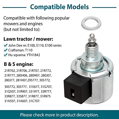 image for CLSR2U 846639 Fuel Shut-Off Solenoid for B riggs & S tratton Engine - 