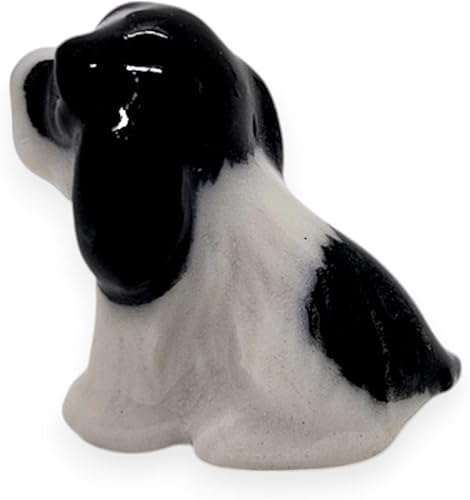 Miniatura 8 de WitnyStore Pequeña figura de perro de Springer Spaniel Inglés Sit English Springer Spaniel Pup - Miniatura hecha a mano de cerámica pintada a mano,