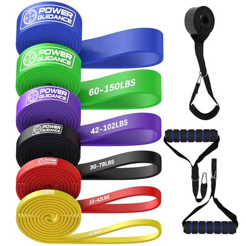 Image of POWER GUIDANCE Resistance Bands, Set of 5 Pull Up Bands, Pull Up Assistance Bands, Exercise Bands, Resistance Bands Set for Legs, Working Out