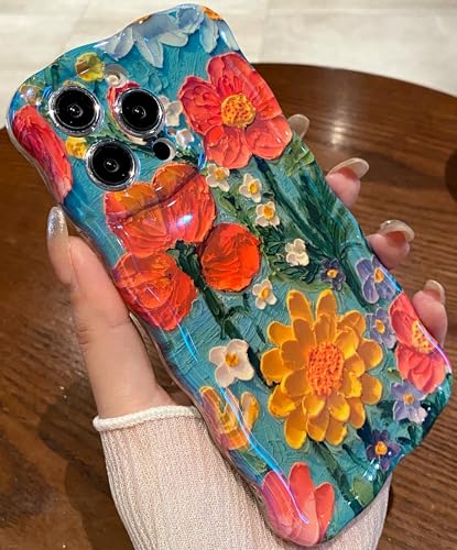 Coque iPhone 13 Pro Max durable fleur brillante laser de qualité premium