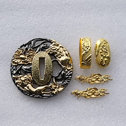 BOHIHYU Japanese Samurai Sword KOSHIRAE – TSUBA FUCHI KASHIRA MENUKI 68-100