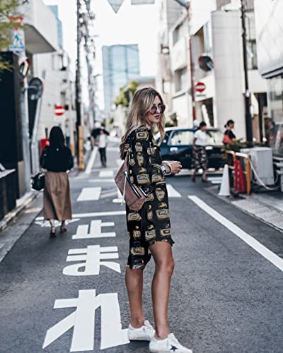 Image of Women's Swimsuit Cover up,Silky Button Down Shirt Midi Dress Kimono,Summer Bathing Suit Beach Coverups for Women (CP-Aline)