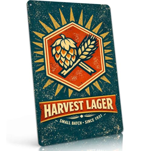 Harvest Lager Beer Metal Sign 8 x 12 Inch