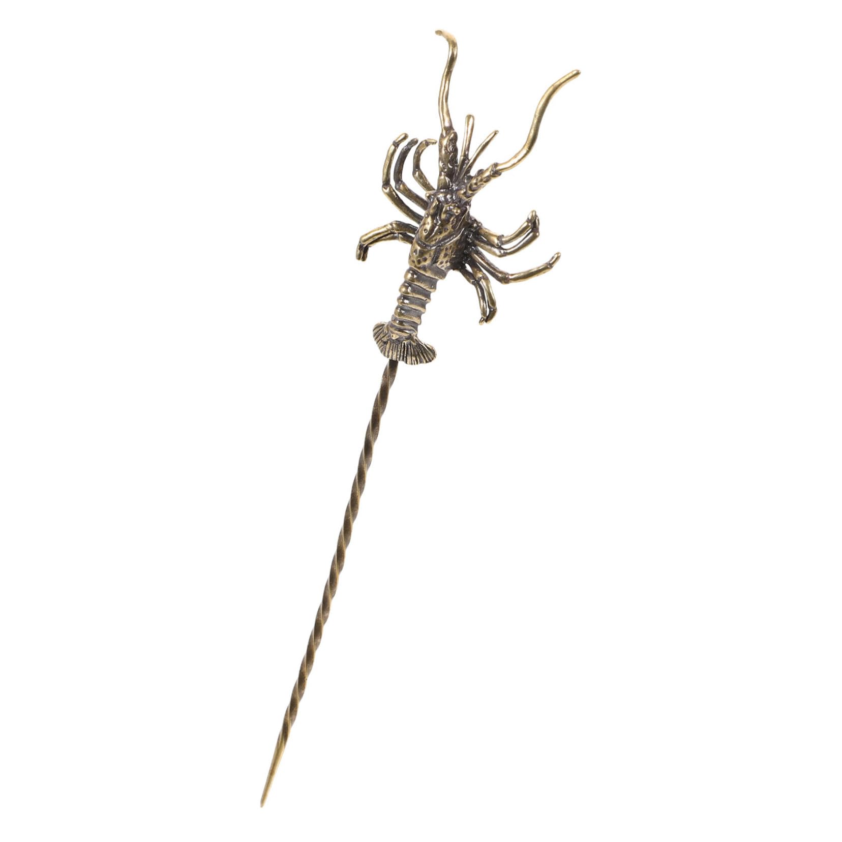 Craft Brass Tea Needle Sea Animal Shape Teapot Cleaning Tool for Tea Ceremony Unique Design for Stylish Tea Supplies Hairpin Use