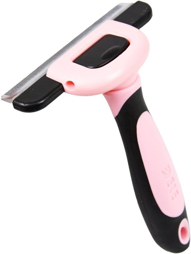 DE-Shedding Tool & Pet Grooming Brush，for Small, Medium & Large Dogs, Cats & Horses, with Short to Long Hair. Dramatically Reduces Shedding in Under 15 Minutes Guaranteed