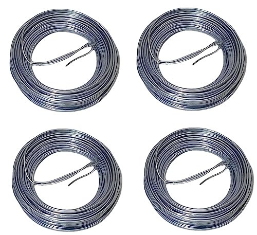 Alambre mecánico 20 AWG de acero suave zincado, 4 rollos de 25 pies, total 100 pies, capacidad 40lb