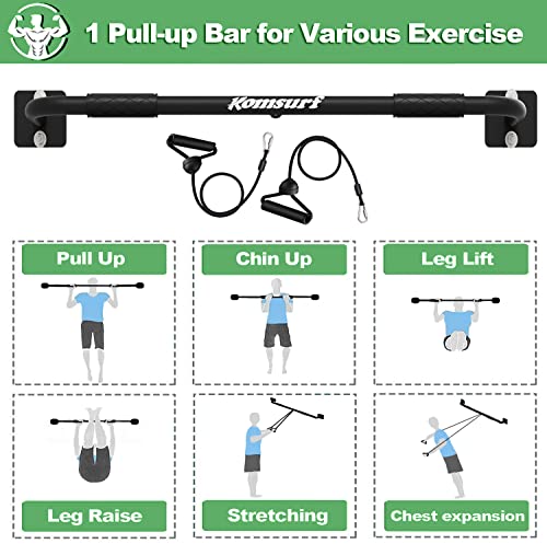 Komsurf Heavy Duty Wall Mounted Pull Up Bar For Doorway, Pullup Bar For Home, Multifunctional Chin Up Bar, Portable Fitness Door Bar, Body Workout Gym System Trainer #TOP3