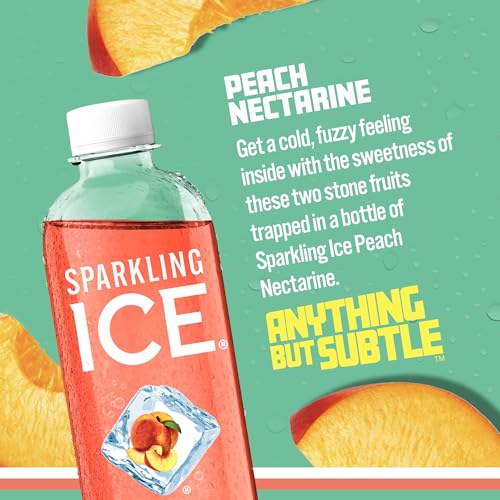 Image of Sparkling Ice, Peach Nectarine Sparkling Water, Zero Sugar Flavored Water, with Antioxidants and Vitamins, 17 fl oz Bottle