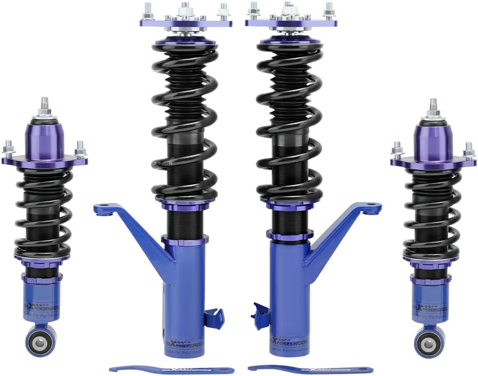 maXpeedingrods Coilovers for Honda Civic 2001-2005 DX/EX/GX/HX/LX/Si, Height Adjustable Coilovers Suspension Kit, Preset Damping Shock Absorber Struts, Lowering Kits Blue