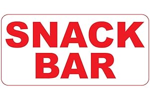 Snack Bar Sign, Red Retro Vintage Style 8" Vinyl Sticker Decal