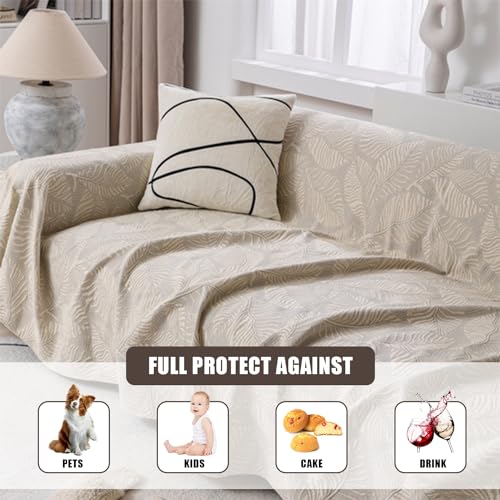 Housse de canapé curry 180x380 cm multi-usages pour sectionnel lavable - 6