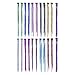 SWACC 22 Pcs Hair Tinsel Strands Colored Party Highlights Clip on in Hair Extensions Multi-Colors Hair Streak Synthetic Hairpieces (11 Colors 22 Pcs in Set -Sparkling & Shiny)