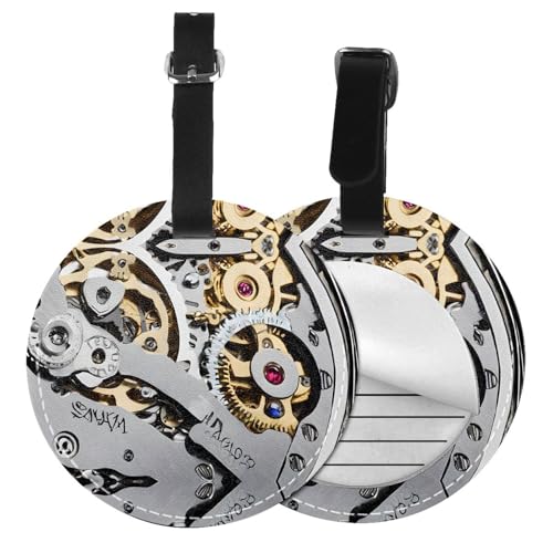 Étiquettes de bagage engrenages steampunk lot de 6 en PVC résistant pour voyage