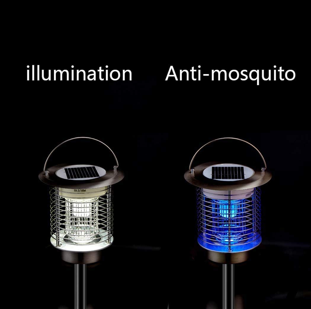 Trappola per zanzare Lampada antizanzare ad energia solare da esterno, zapper portatile, antimosche impermeabile Ip65, doppia funzione: antizanzare e luce da giardino combinate? Modalità di alimentaz
