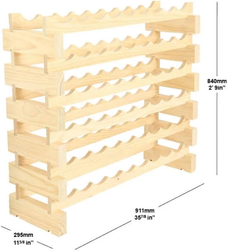 54 Bottle Wine Rack Dark Stain