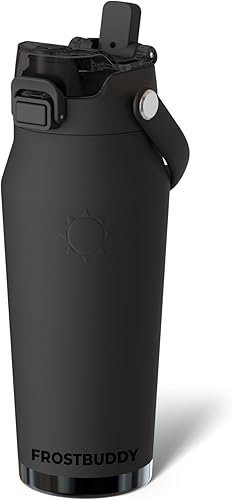 Miniatura 11 de Frost Buddy - Botella de agua con aislamiento de 32 oz con pajilla y tapa, de acero inoxidable, a prueba de fugas, frío durante 24 horas, a prueba