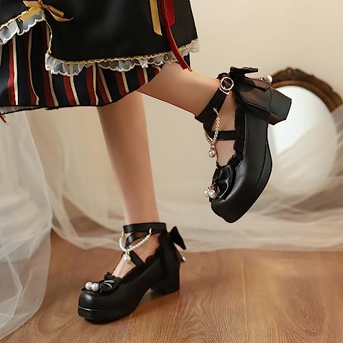 Mary Janes plateforme Lizoleor finitions ruffles soignées