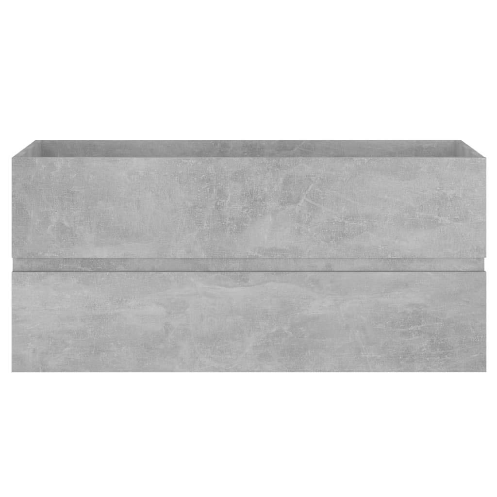 Armario para debajo del lavabo, color gris hormigón, 100 x 38,5 x 45 cm, robusto mueble de baño de madera con cajón, moderno armario para lavabo para su cuarto de baño