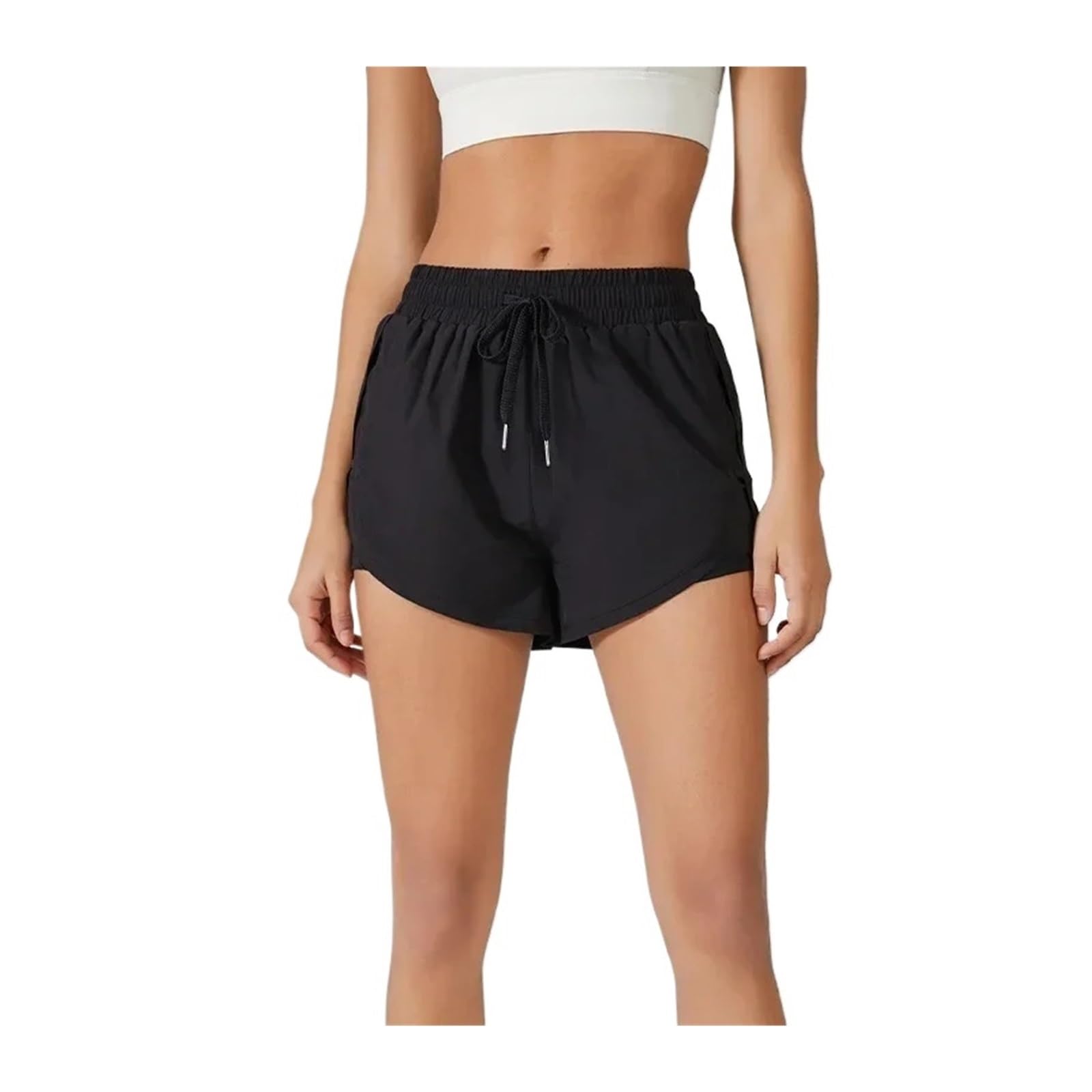 Yoga Pantaloncini Pantaloncini da Corsa da Donna, Abbigliamento da Yoga, Fitness, Allenamento Estivo, Leggings da Jogging da Donna, Pantaloncini Sportivi da Palestra(Black,M)