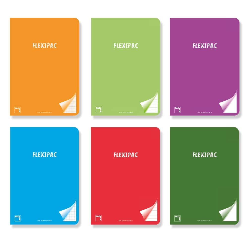 Pack 6 Notebook Flexipac A5 90 gr 48 sheets Guideline 3,5