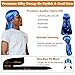 Silk Bonnet for Men,Sleeping Bonnet for Curly Hair Men,Hair Bonnet Men for Sleeping,Matching Bonnets and Durags Set C-Blue