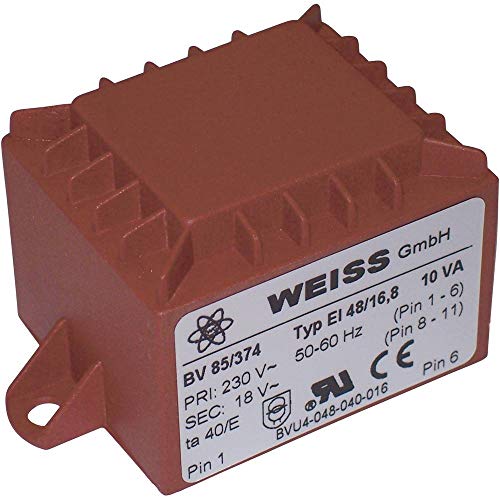 Weiss Elektrotechnik 85/378 Transformateur pour circuits imprimés 1 x 230 V 2 x 12 V/AC 10 VA 417 mA