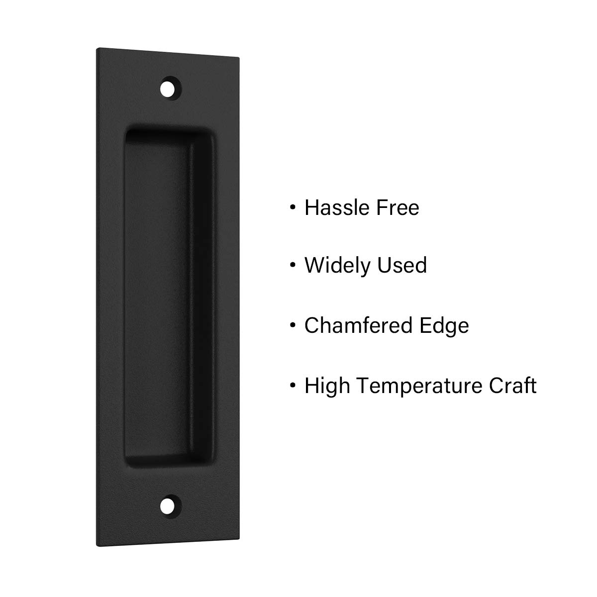 SMARTSTANDARD Flush Pull 6 1/2" Matte Black Frosted Handle, Recessed