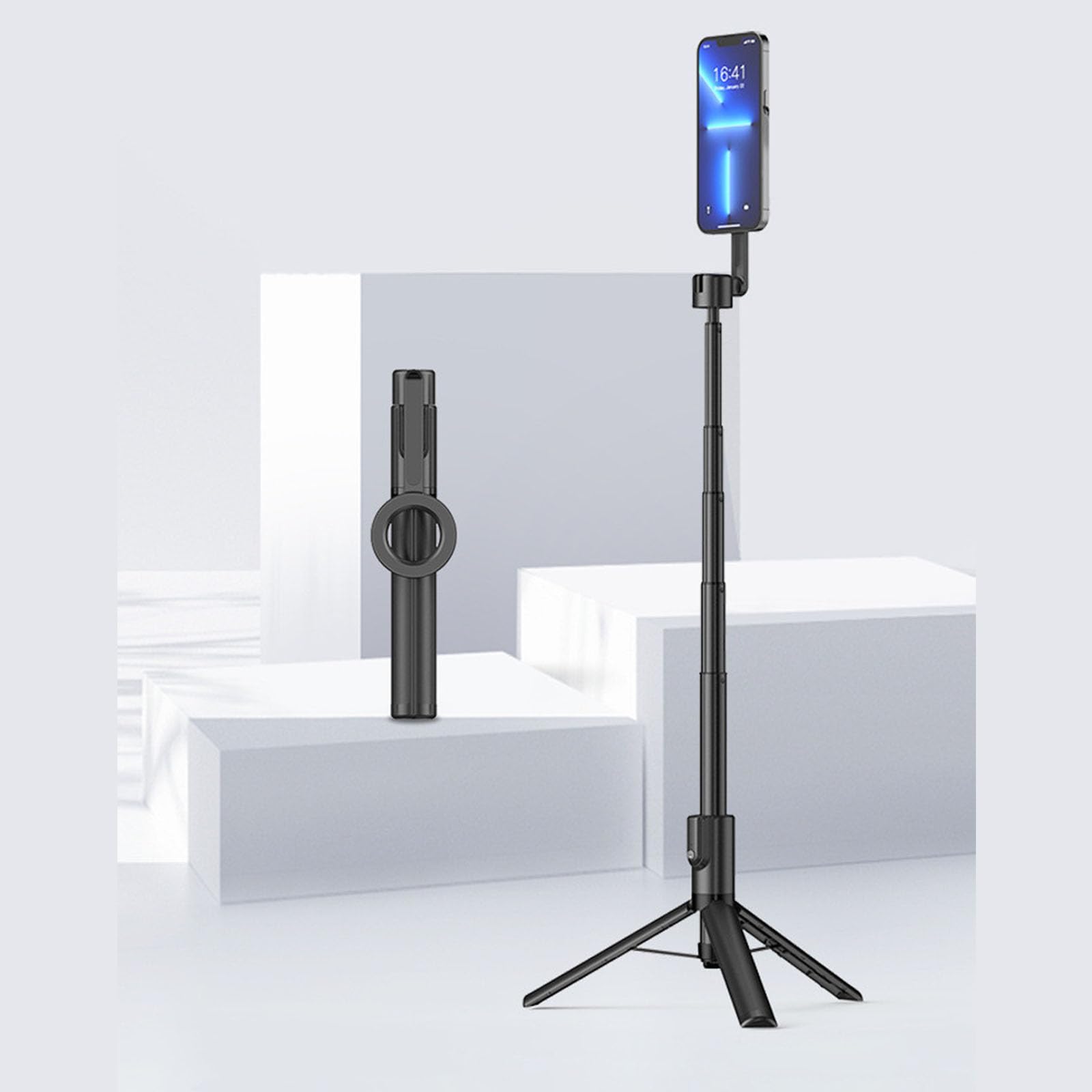 Instanti Attaccare Selfie Stick Treppiedi 3200 Gauss Cicli chiusi Leggero Rotazione 360 Creatori di contenuti Strumento a sgancio rapido Treppiedi per telefono Supporto