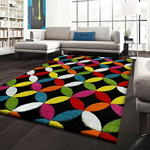 Prime Linens Modern Hand Carved Multi Colour Hallway Runners Door mat indoor Bedroom Rug -Washable Rugs Carpets Runners Small Rug Large Rug Bedroom Rug (Geo Play, 60x110cm)