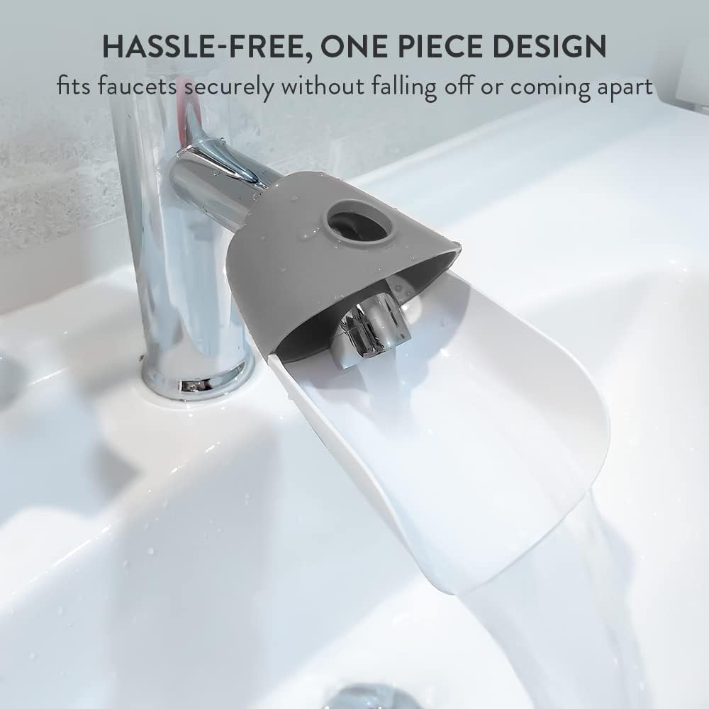 Prince Lionheart Fun and Safe Hand-Washing Solution | Faucet Extender for Babies and Toddlers | Fits Standard and Gooseneck Faucets | Galactic Grey