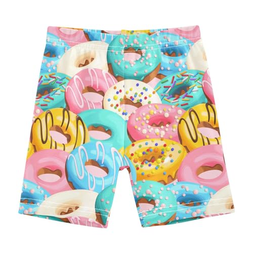 JHKKU Girls Colorful Donuts Shorts Cotton Cartwheel Bike Kids Biker Under Dress Dance Short Girl Clothes 5T